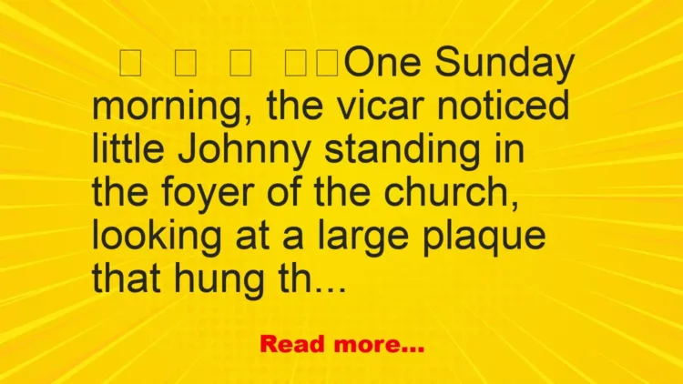 Joke: Little Johnny in the Church