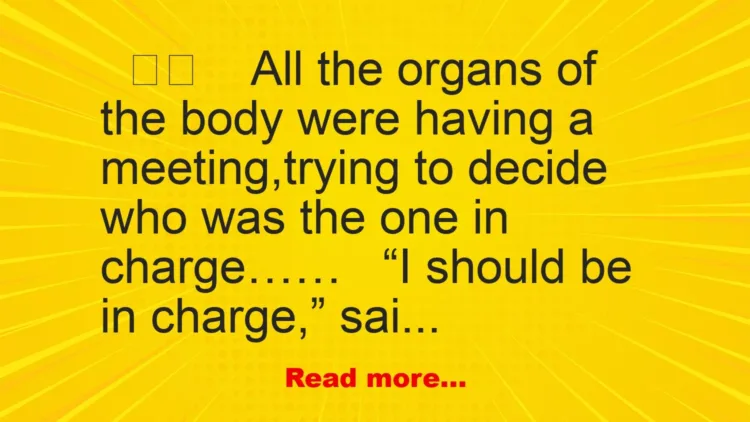 Joke: All The Organs Of The Body Were Having A Meeting