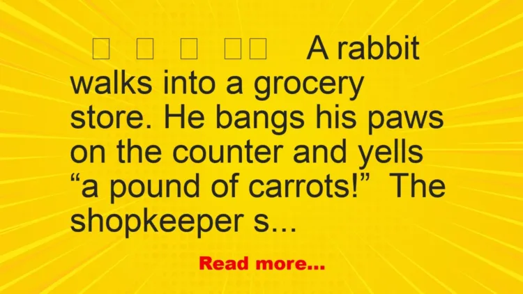 Joke: A rabbit walks into a grocery store