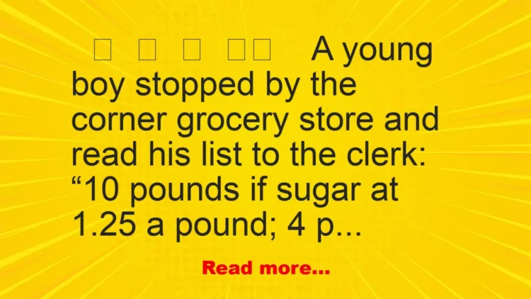 Joke: A Young Boy at the Grocery Store