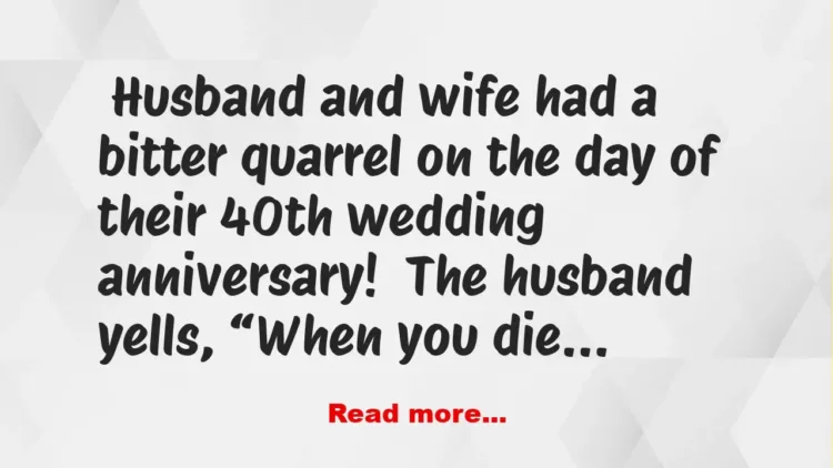 Joke: Husband and wife had a bitter quarrel