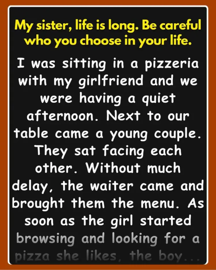 Joke: I was sitting in a pizzeria with my girlfriend and we were having a…