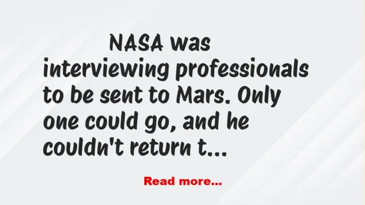 Joke: One Way Trip to Mars