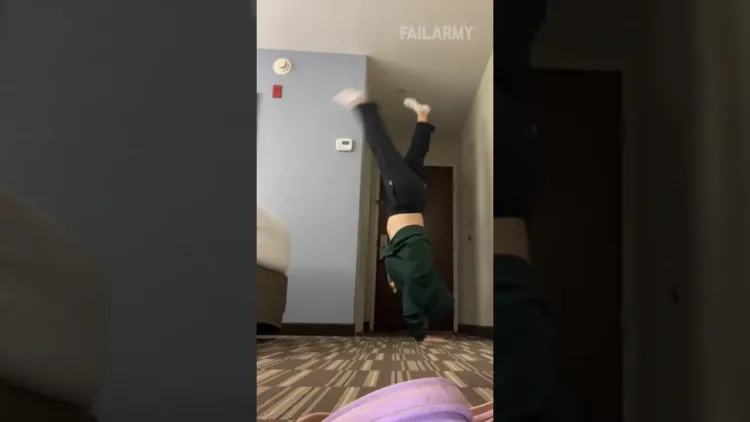 Girl Hits Wall Doing Handstand – video