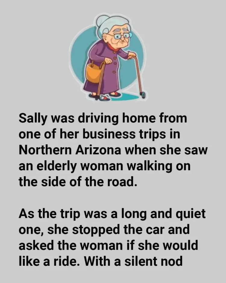 Joke: Sally asked elderly woman if she would like a ride. –