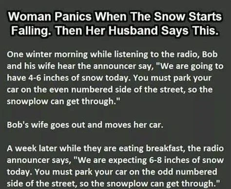 Joke: Woman Panics when..