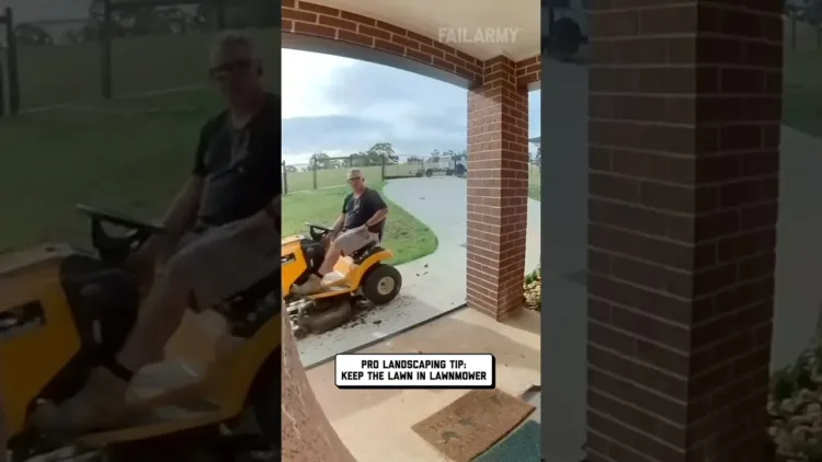 Lawn Mower Destroys Door Mat – video