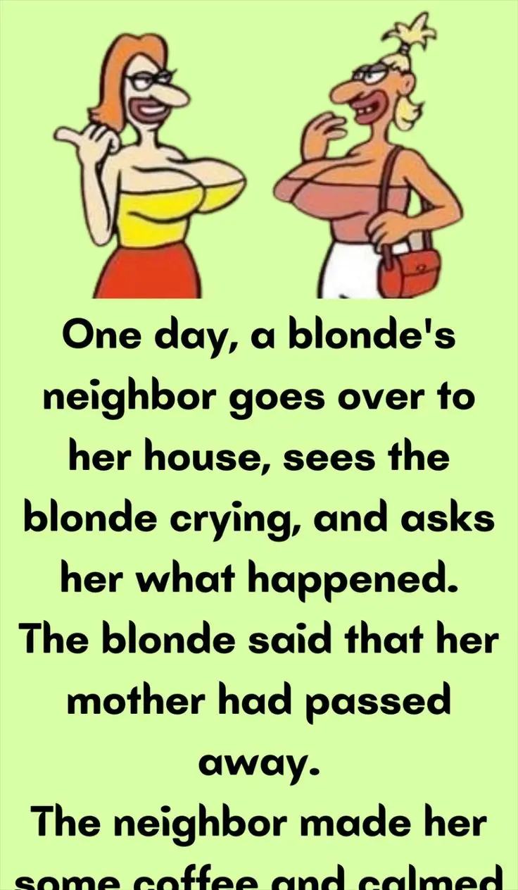 Joke: A blonde neighbor goes over to her house