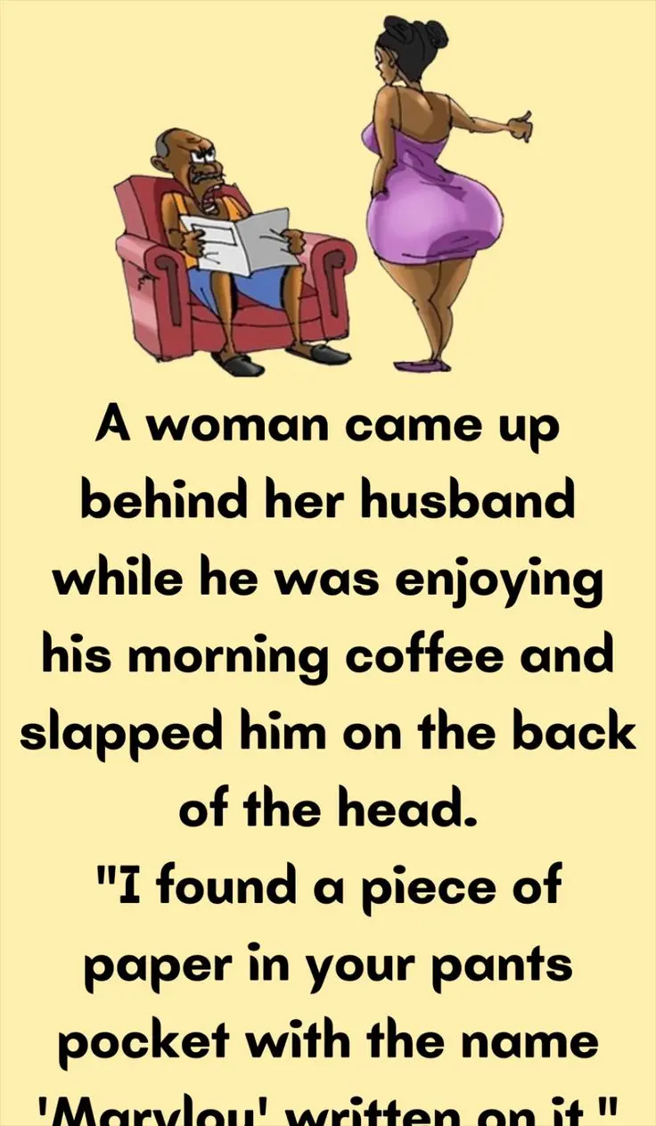 Joke: A woman came up behind her husband