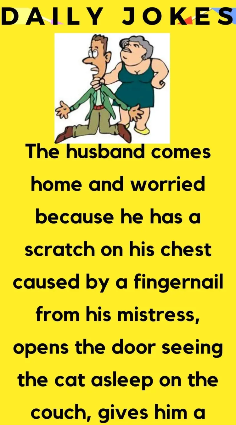 Joke: The Husband Comes Home With A Scratch On His Chest