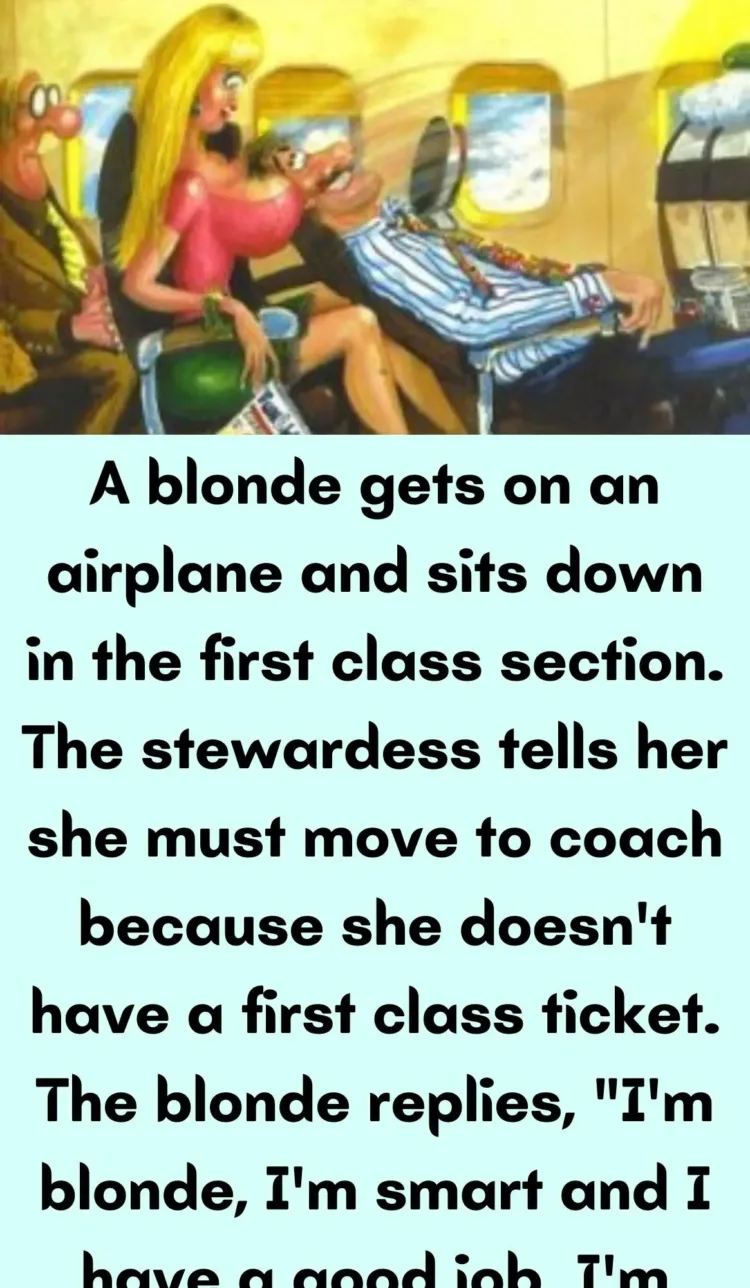 Joke: A blonde gets on an airplane and sits down