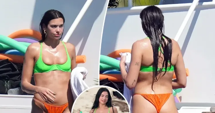 Fiercely Elegant! Dua Lipa Radiates in Post-breakup Beachwear. Unleashing Confidence en route –