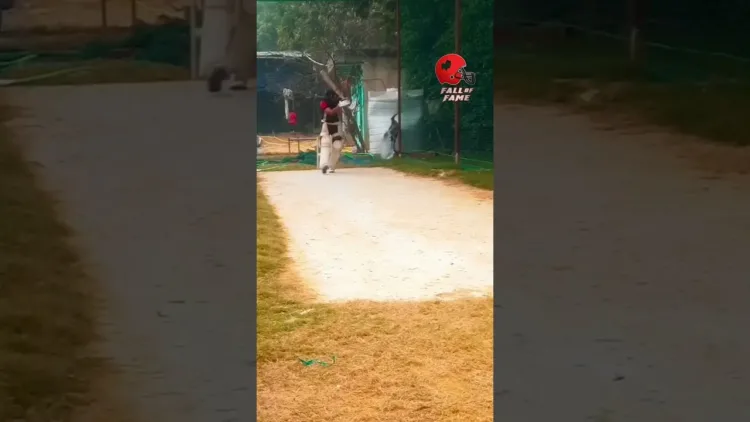 Cricket Batsman Shatters A Water Tank – video