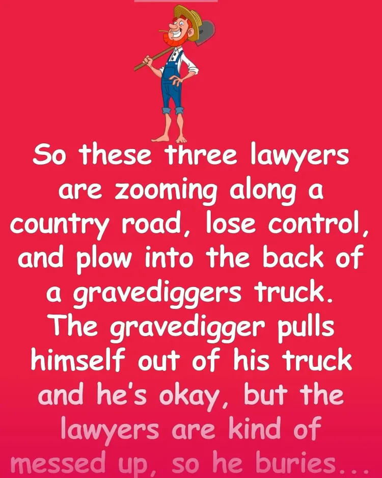 Joke: Funny Joke: Three lawyers are zooming along, lose control, and plow…