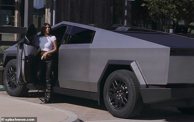 Kim Kardashian Spotted in Glamorous $100K Tesla Cybertruck in Malibu