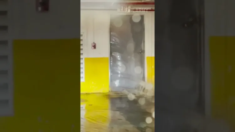 Massive Flooding in Underground Parking Garage – video