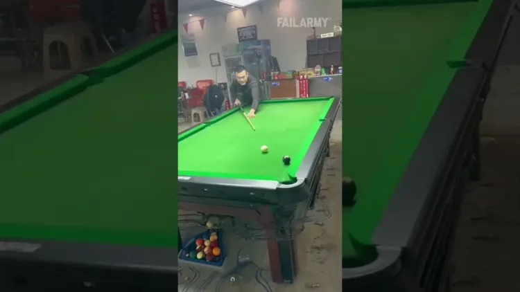 dude rage quits the pool table – video