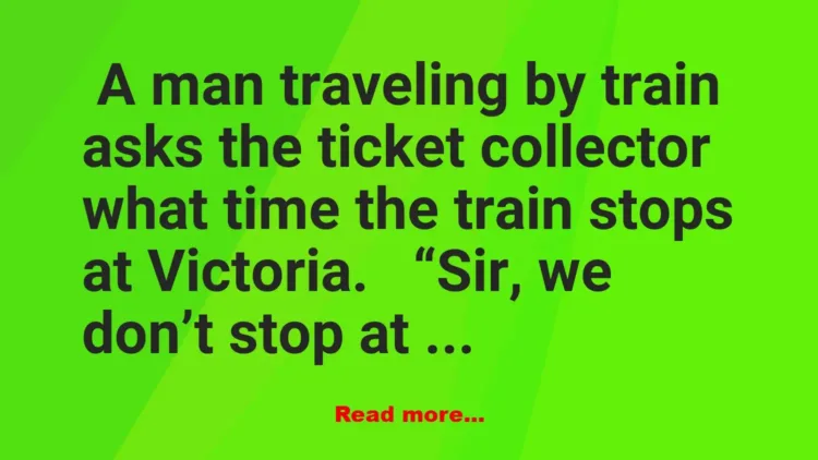 Joke: A man traveling by train