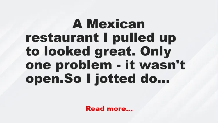 Joke: Mexican Restaurant