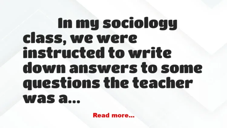 Joke: Sociology Class