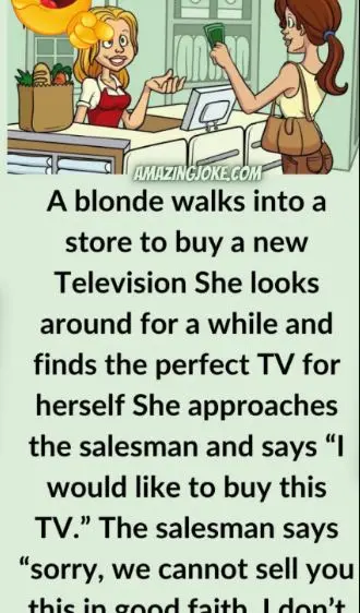 Joke: A Blonde Walks Into a Store To Buy a New Television