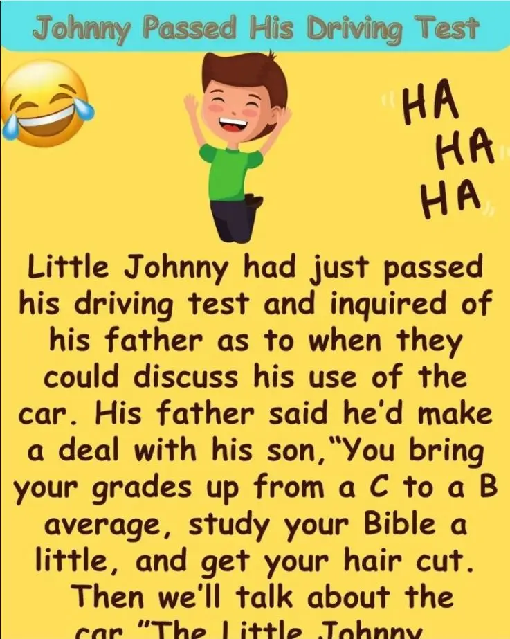 Joke: Johnny Passed His Driving Test