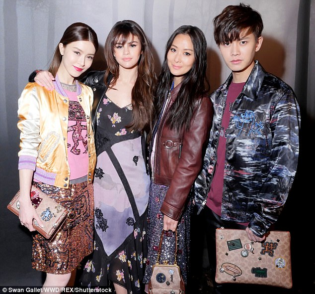 Backstage pass! The Coach spokesmodel posed with fellow Coach favorites Janice Man, Selena Gomez, Aimee Yun Yun Sun and Allen Ren JiaLun backstage