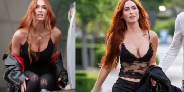 Megan Fox Dazzles in Dramatic Outfit While Supporting Machine Gun Kelly