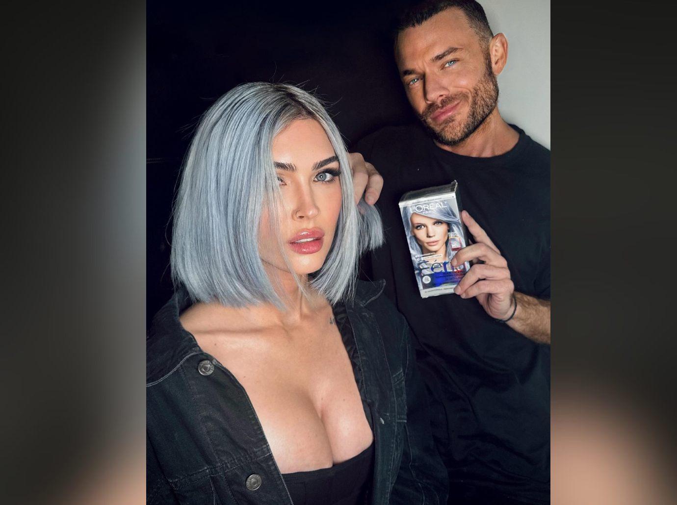 Megan Fox Debuts Short Icy Blue Haircut, Used Boxed Dye: PHotos