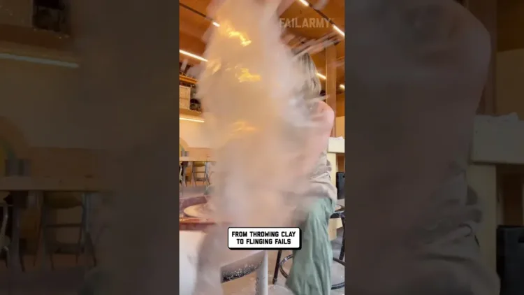 Artist Spills Drink Doing Pottery – video