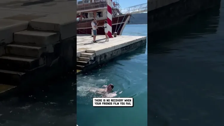 Dude Slips and Falls Getting in the Water – video