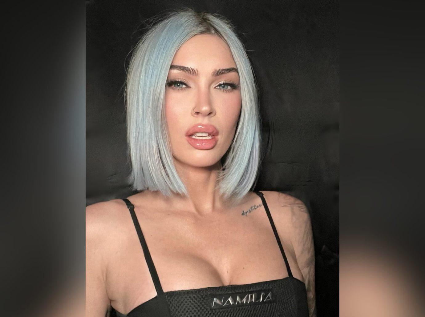 Megan Fox Debuts Short Icy Blue Haircut, Used Boxed Dye: PHotos