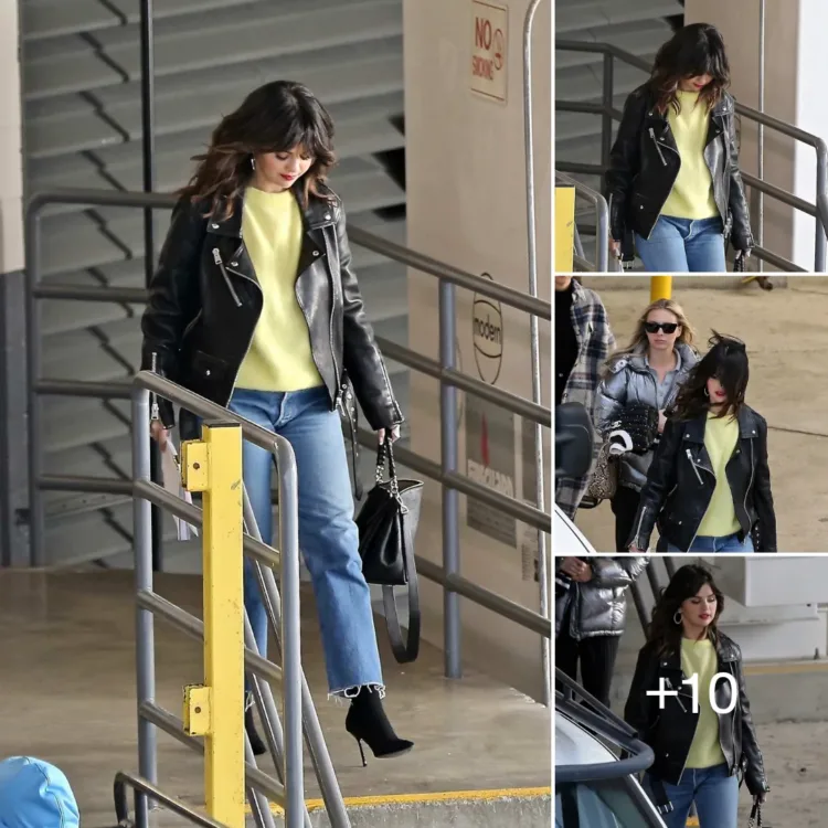 Selena Gomez: A Picture of Chic Elegance in her Black Leather Jacket while Scouting for Office Spaces in L.A