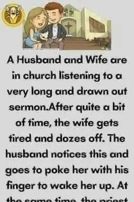 Joke: A Husband and Wife are in church