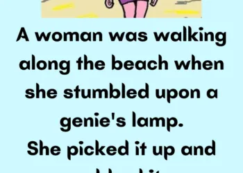 Joke: A woman was walking along the beach