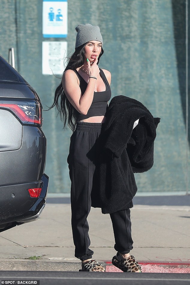 Megan Fox flaunting a particularly full pout after exiting Elite Aesthetics medical spa in Los Angeles