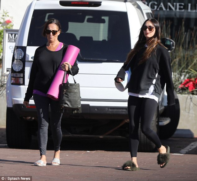 Megan Fox and her mother post their yoga session.