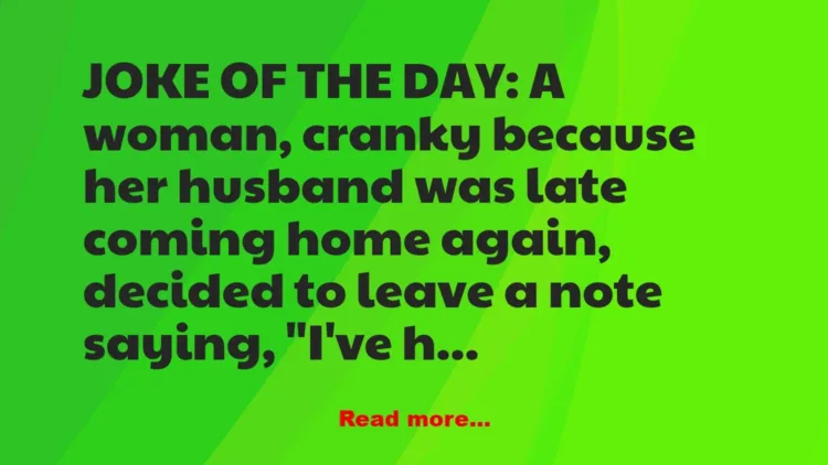 Joke: Joke: Hilarious Joke about Husband and Wife Relationships –