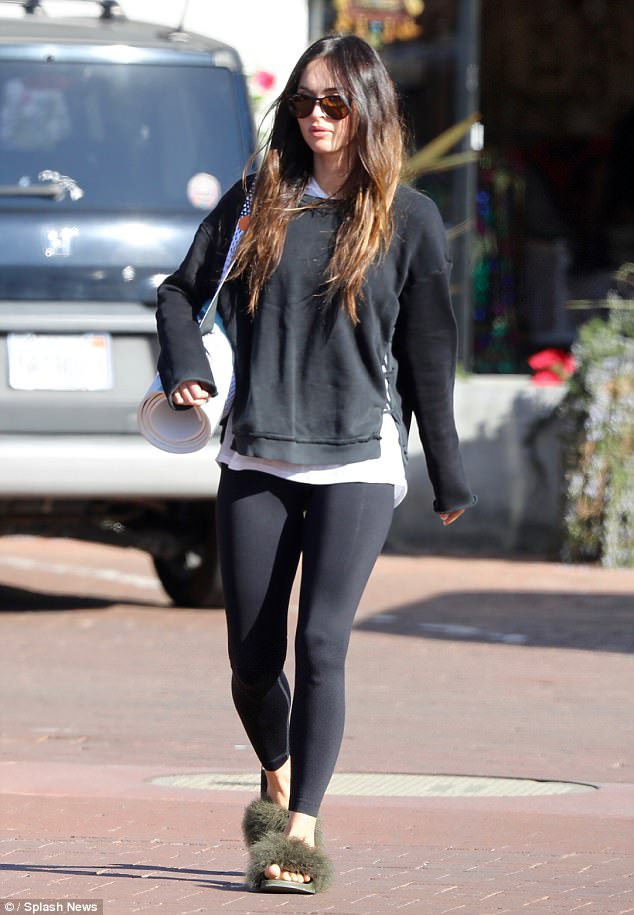 Namaste: Megan Fox and Gloria leaving a yoga studio in Malibu, California.