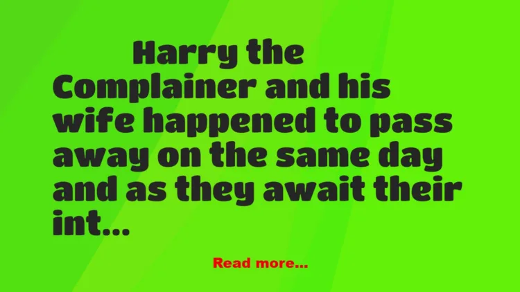 Joke: Harry The Complainer