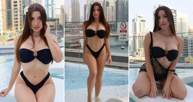 Natalie Frank Stuns in a Figure-Hugging Swimsuit