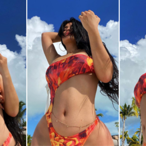 Kylie Jenner rocking Good American swimwear