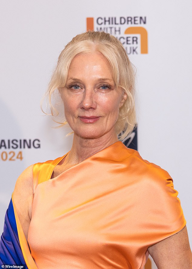 The actress with elegantly tied hair and minimalist makeup at the gala.