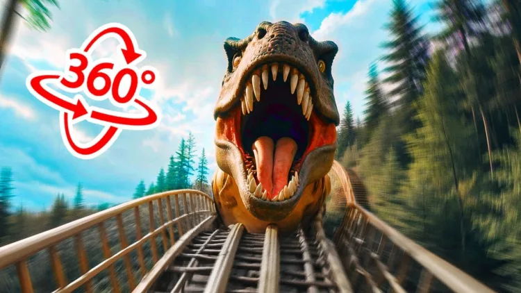 Heart-Pounding 360° VR Roller Coaster Thrill Ride – video