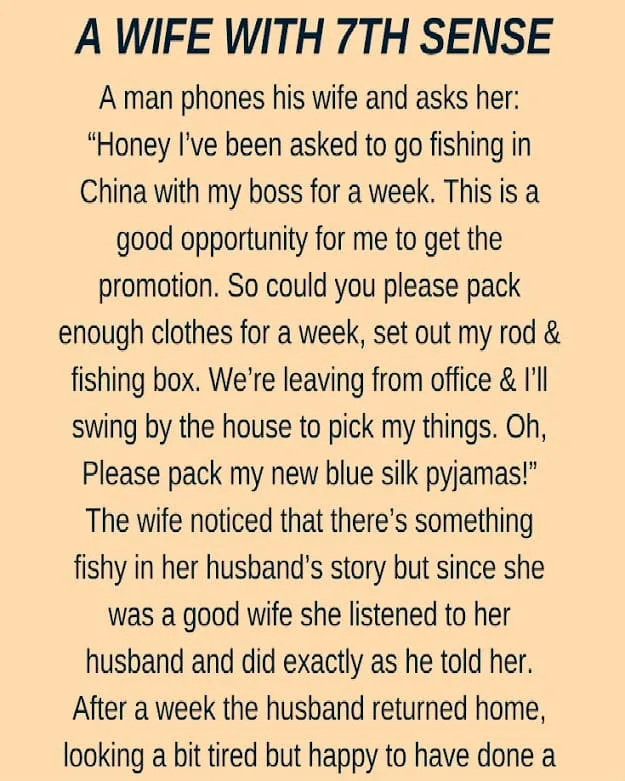 Joke: A Wife With 7th Sense.. –