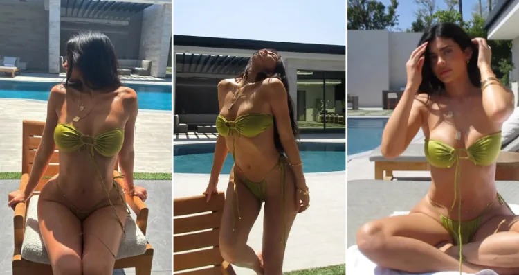 Kylie Jenner Dazzles in Stylish Bandeau Bikini and Belly Chain