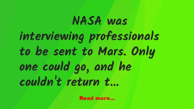 Joke: One Way Trip to Mars