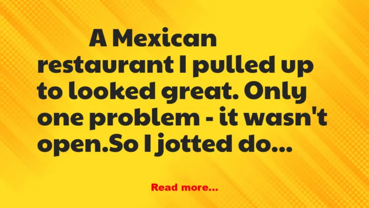 Joke: Mexican Restaurant